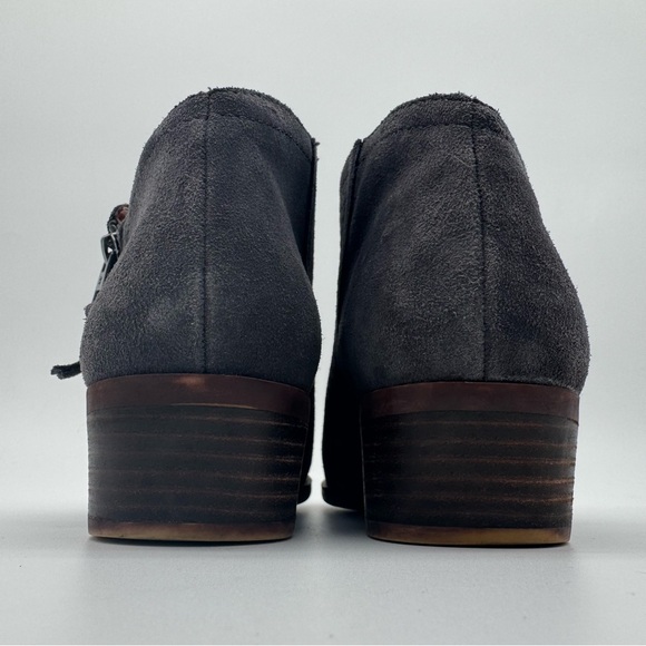 Lucky Brand Brielley Gray Suede Leather Perforated Ankle Bootie Size 9.5 M - Picture 4 of 11